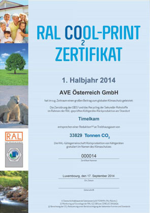 RAL COOL-Print Zertifikat AVE Österreich GmbH