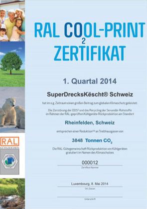 RAL COOL-Print Zertifikat SuperDecksKescht Schweiz